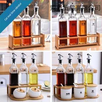 Set ceramic de sticle pentru condimente de bucătărie — sticle pentru ulei, sare, ulei de susan, sos și oțet, cu dopuri automate, stil japonez