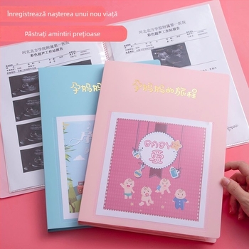 Carte de colecție pentru examinări în sarcină, carte de date din plastic, 20 de pagini, logo imprimat, personalizare disponibilă