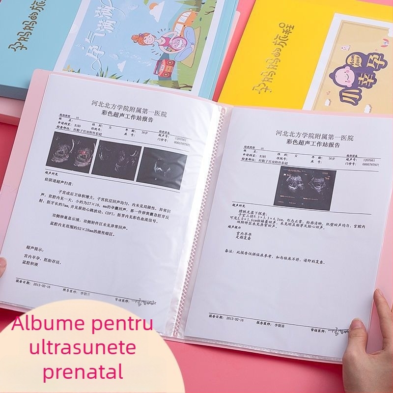 Carte de colecție pentru examinări în sarcină, carte de date din plastic, 20 de pagini, logo imprimat, personalizare disponibilă