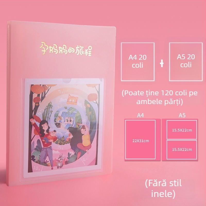 Carte de colecție pentru examinări în sarcină, carte de date din plastic, 20 de pagini, logo imprimat, personalizare disponibilă