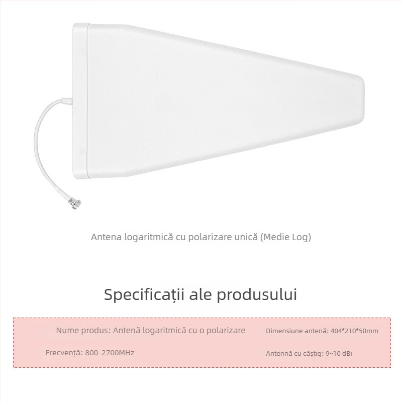 Antena log-periodică, 10 dBi câștig, 698–4000 MHz, în exterior, ayissmoye XDS