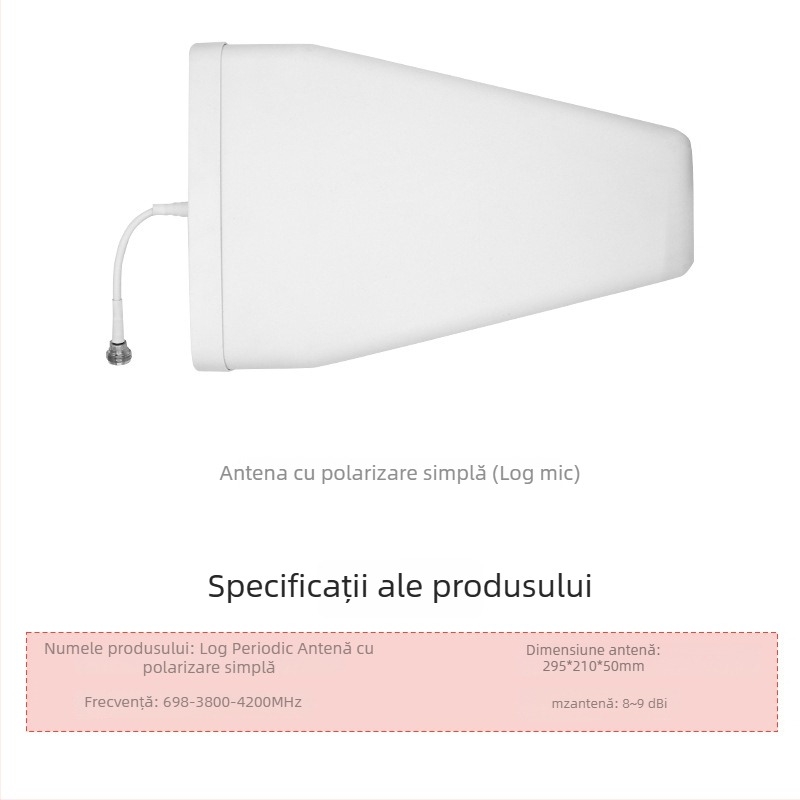 Antena log-periodică, 10 dBi câștig, 698–4000 MHz, în exterior, ayissmoye XDS