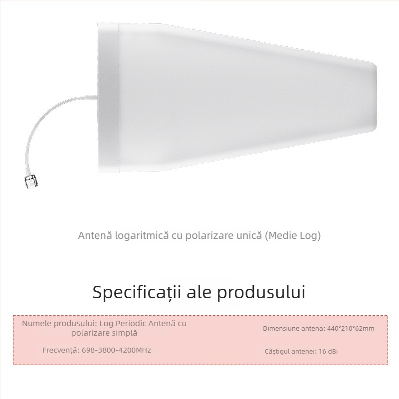 Antena log-periodică, 10 dBi câștig, 698–4000 MHz, în exterior, ayissmoye XDS