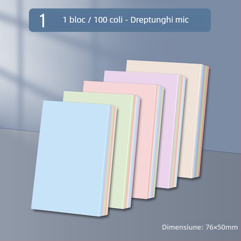 Note autoadezive cu benzi lungi de index – 100 coli, capac din hârtie groasă, 0,044 kg, ambalaj de bază, Chuangyi