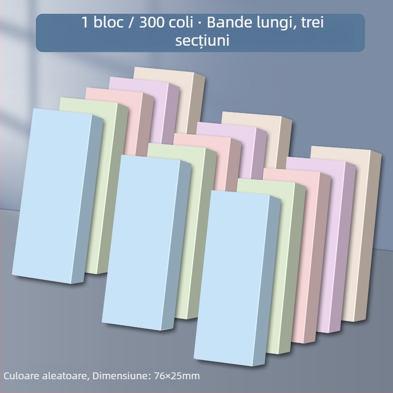 Note autoadezive cu benzi lungi de index – 100 coli, capac din hârtie groasă, 0,044 kg, ambalaj de bază, Chuangyi