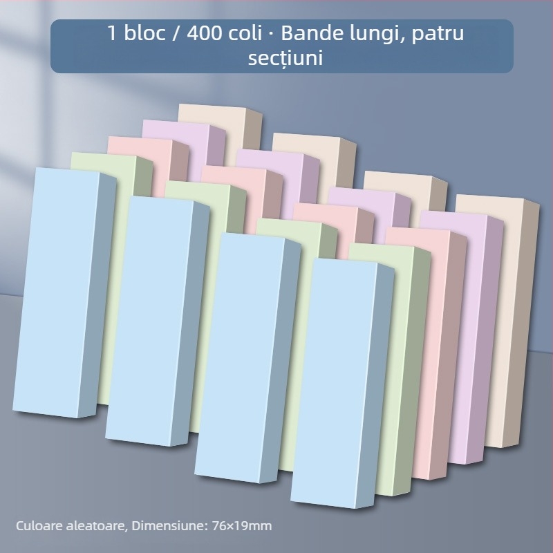 Note autoadezive cu benzi lungi de index – 100 coli, capac din hârtie groasă, 0,044 kg, ambalaj de bază, Chuangyi