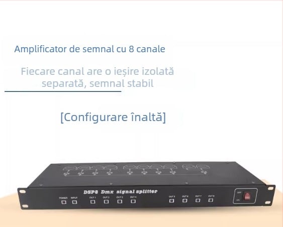 Amplificator/distribuitor DMX pentru iluminat pe scenă MX512 — 4/8 canale, transceiver Beam PAR, brand Fuli
