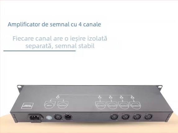 Amplificator/distribuitor DMX pentru iluminat pe scenă MX512 — 4/8 canale, transceiver Beam PAR, brand Fuli