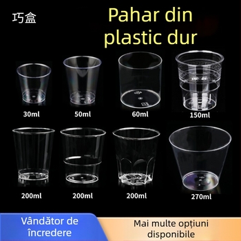 Pahar de desert din PS – Cup mousse de unică folosință pentru înghețată și deserturi, cu ștampilă argintie, fără capac, capacități 50ml 270ml 200ml