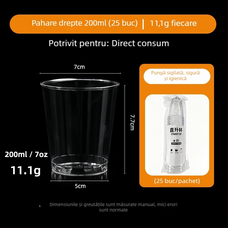 Pahar de desert din PS – Cup mousse de unică folosință pentru înghețată și deserturi, cu ștampilă argintie, fără capac, capacități 50ml 270ml 200ml