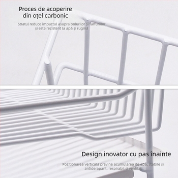 Raft de drenaj pentru chiuveta bucătărie din oțel inoxidabil 304, organizator de vase și tacâmuri, stil simplu și modern