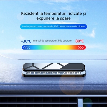 Semn temporar de parcare, formă STOP, model V6, corp metalic, bază din aliaj + PC oglindă, imprimare logo disponibilă