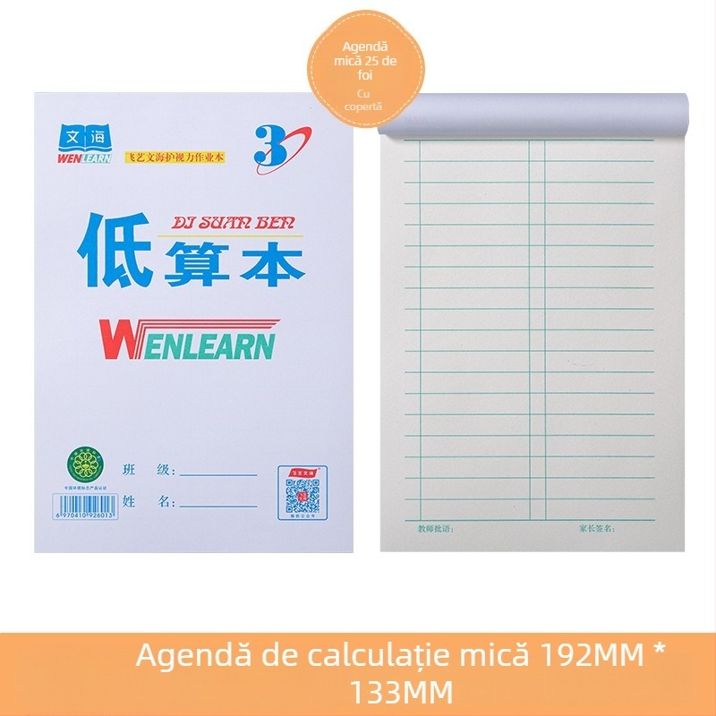 Caiet Wenhai de exerciții: caiet unic pentru caractere chineze, matematică, Pinyin și grilă de scriere a caracterelor chineze