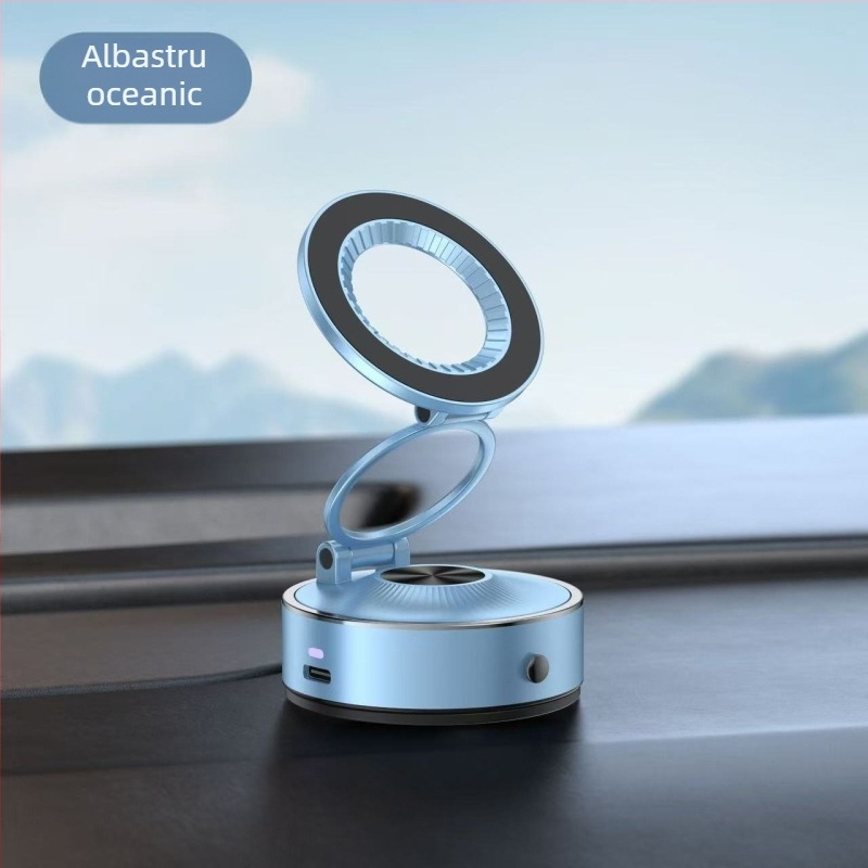 Suport magnetic pentru telefon auto, cu aspirație pe vid – rotire 360°, design pliabil, compatibil universal