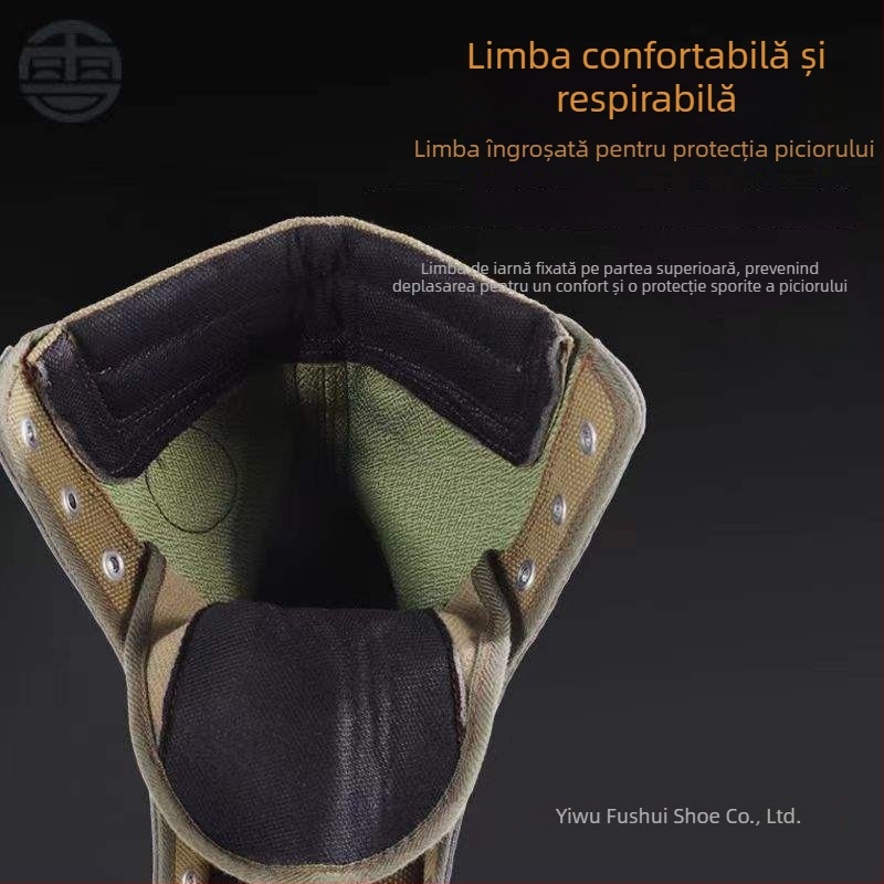 Ghete de drumeție outdoor 3744, talie înaltă, suprafață din pânză, branț latex, rezistente la uzură