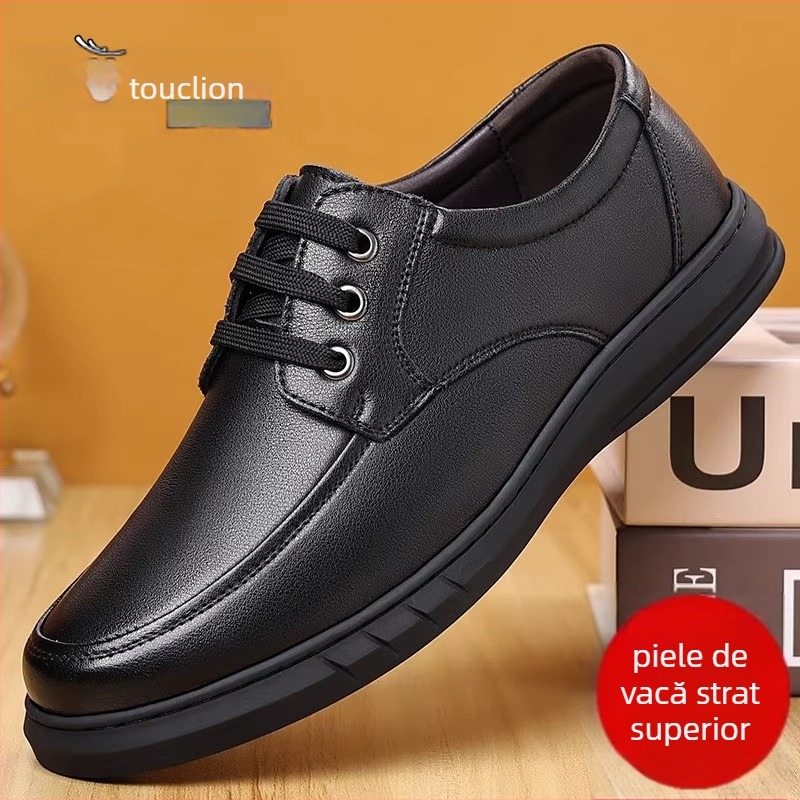 Pantofi din piele pentru bărbați, piele de vită din strat superior, stil lejer, pentru bărbați de vârstă mijlocie (40–60)