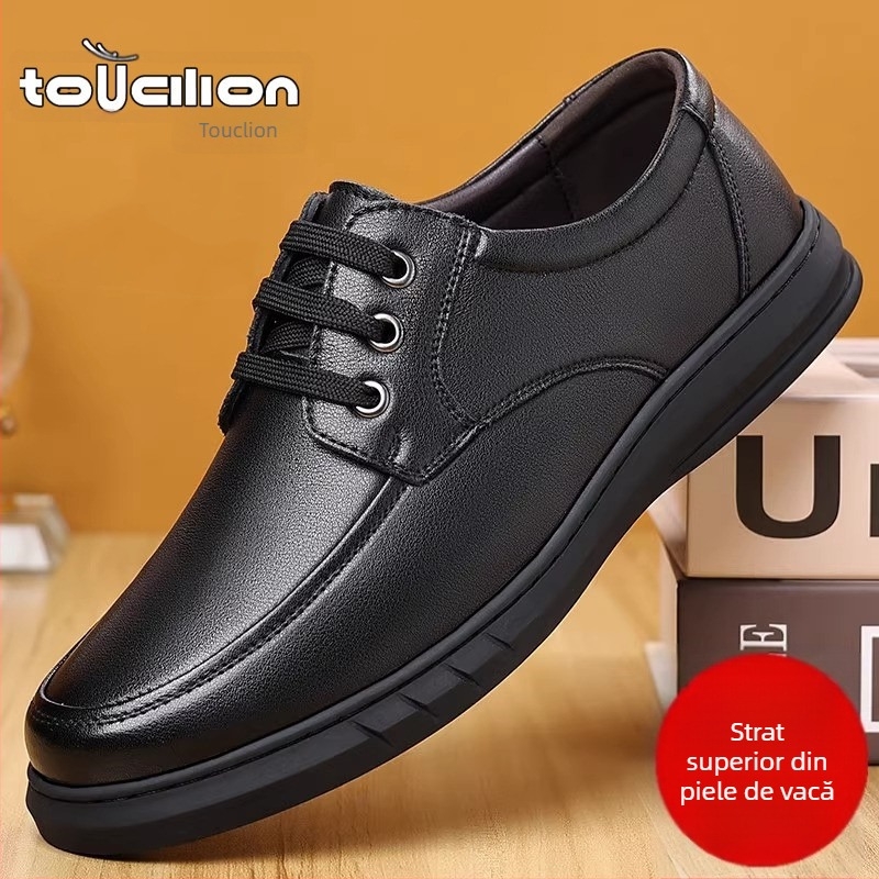 Pantofi din piele pentru bărbați, piele de vită din strat superior, stil lejer, pentru bărbați de vârstă mijlocie (40–60)