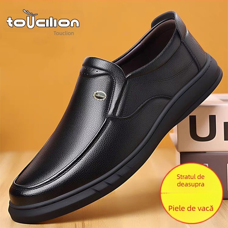 Pantofi din piele pentru bărbați, piele de vită din strat superior, stil lejer, pentru bărbați de vârstă mijlocie (40–60)