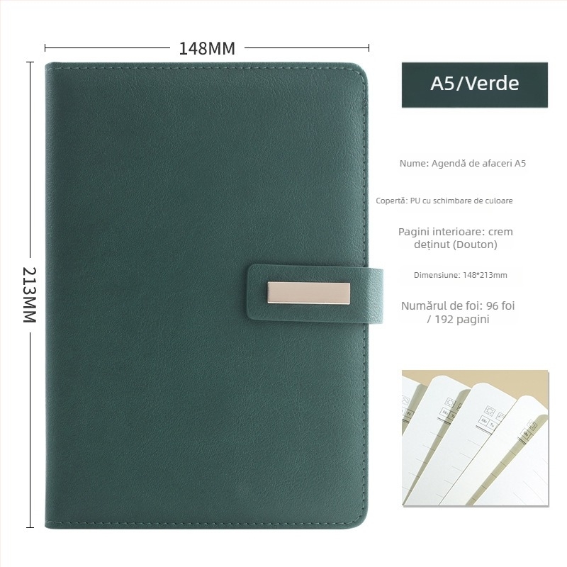 Jurnal Chiefchu, copertă din piele sintetică, legare cu adeziv, hârtie Forest, 100 de pagini, logo tipărit, personalizare disponibilă