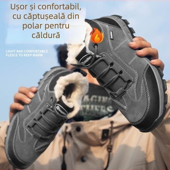 Pantofi de siguranță pentru bărbați: protecție la lovire și perforare, încălțăminte caldă, vârf din oțel, pantofi de drumeție pentru șantier, durabili
