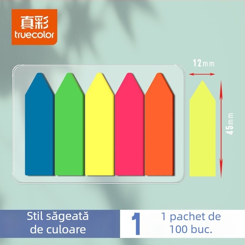 Etichete de index și etichete transparente de scriere, autocolante, 100 de bucăți (Marcă: Truecolor; Autocolante; 100 de bucăți; Transparent; Scriibile)