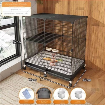 Cușcă metalică pentru iepuri și alte animale de companie — utilizare în interior, cuib