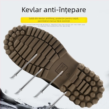 Ghete de protecție de iarnă din lână, anti-zdrobire și anti-perforație, anti-derapare, încălzite (partea superioară din lână, vârf din plastic-otel)