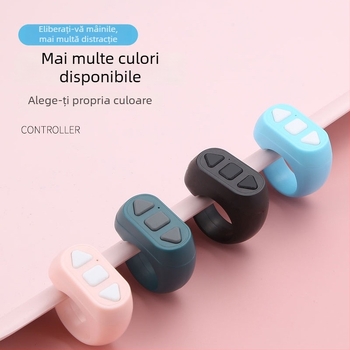 Inel Bluetooth telecomandă ZL-03 — interfață USB, rază wireless 10 m, greutate 10 g, carcasă din plastic, design de purtare ca inel