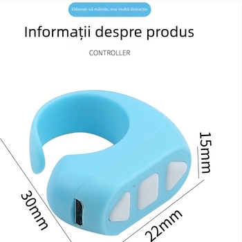 Inel Bluetooth telecomandă ZL-03 — interfață USB, rază wireless 10 m, greutate 10 g, carcasă din plastic, design de purtare ca inel