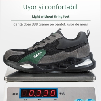 Pantofi de protecție pentru muncă anti-șoc și anti-înțepare, vârf din oțel, partea superioară EVA, croială joasă, respirabili