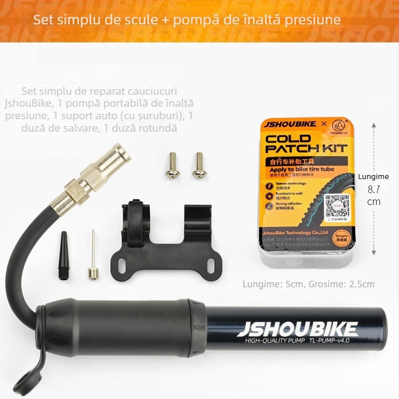 Kit de reparații pentru anvelope de bicicletă – pentru bicicletă electrică de munte, set cu adeziv Dingqing și film de lipire, unealtă de reparații, brand JSHOU BIKE, etichetă privată disponibilă