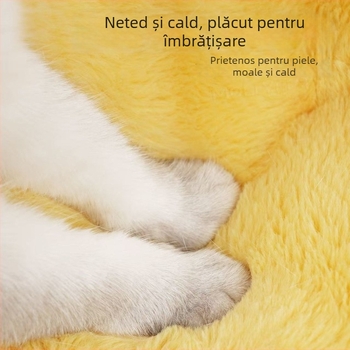 Cuib pentru pisici și câini, pluș, design închis, menține căldura în timpul iernii