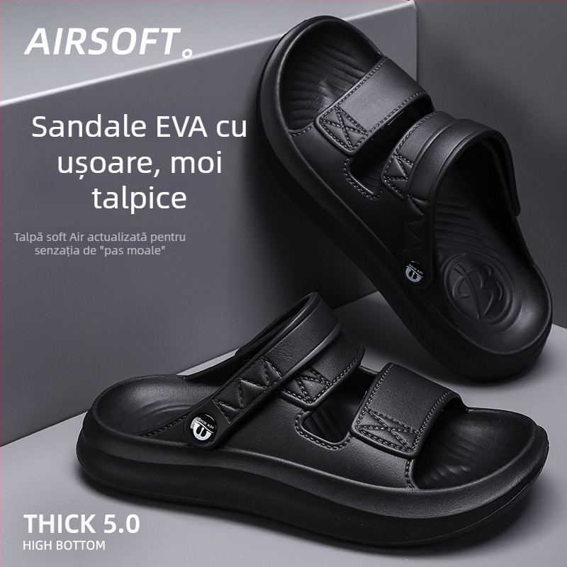 Sandale EVA pentru bărbați – vârf deschis, respirabile, impermeabile, anti-derapare, vară 2024
