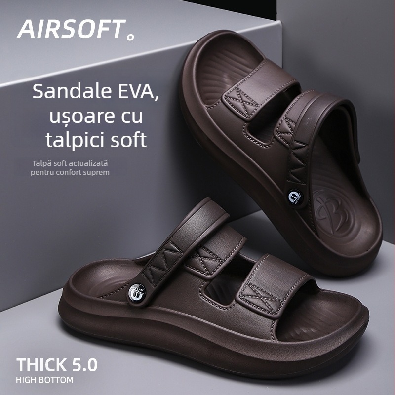 Sandale EVA pentru bărbați – vârf deschis, respirabile, impermeabile, anti-derapare, vară 2024