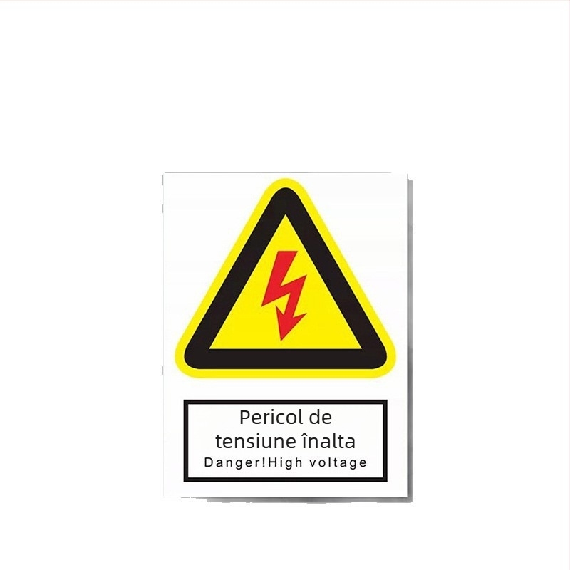 Indicator de siguranță pentru utilaje din oțel inoxidabil – serigrafie/gravură, semnalizare pentru echipamente industriale, personalizabil