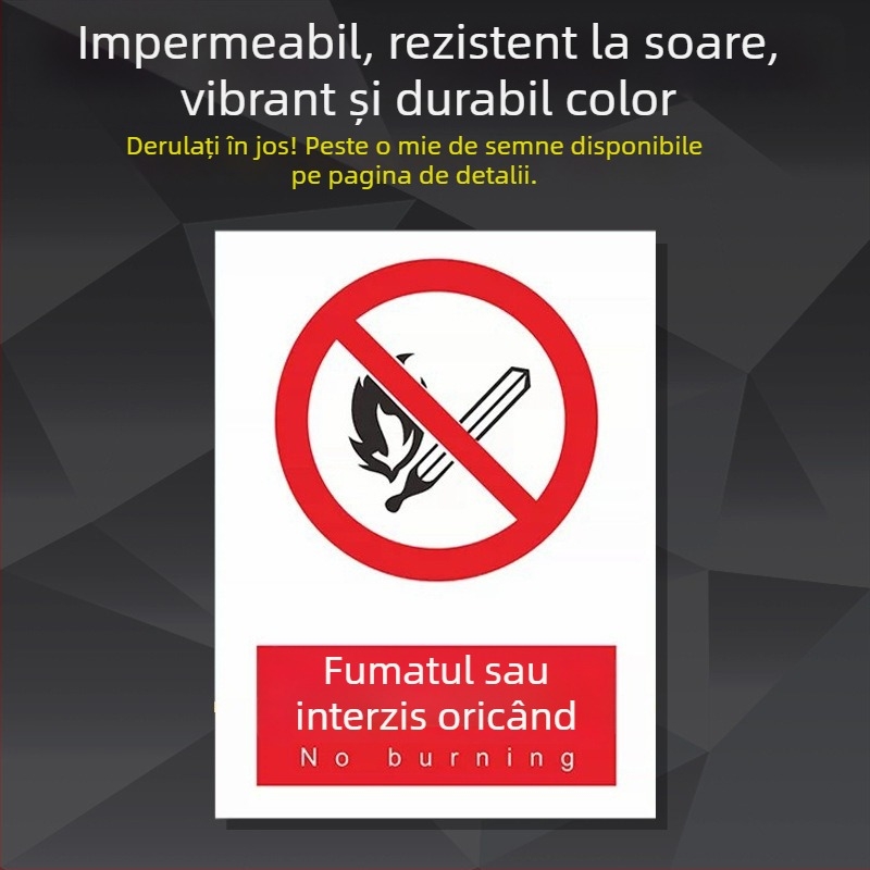Indicator de siguranță pentru utilaje din oțel inoxidabil – serigrafie/gravură, semnalizare pentru echipamente industriale, personalizabil