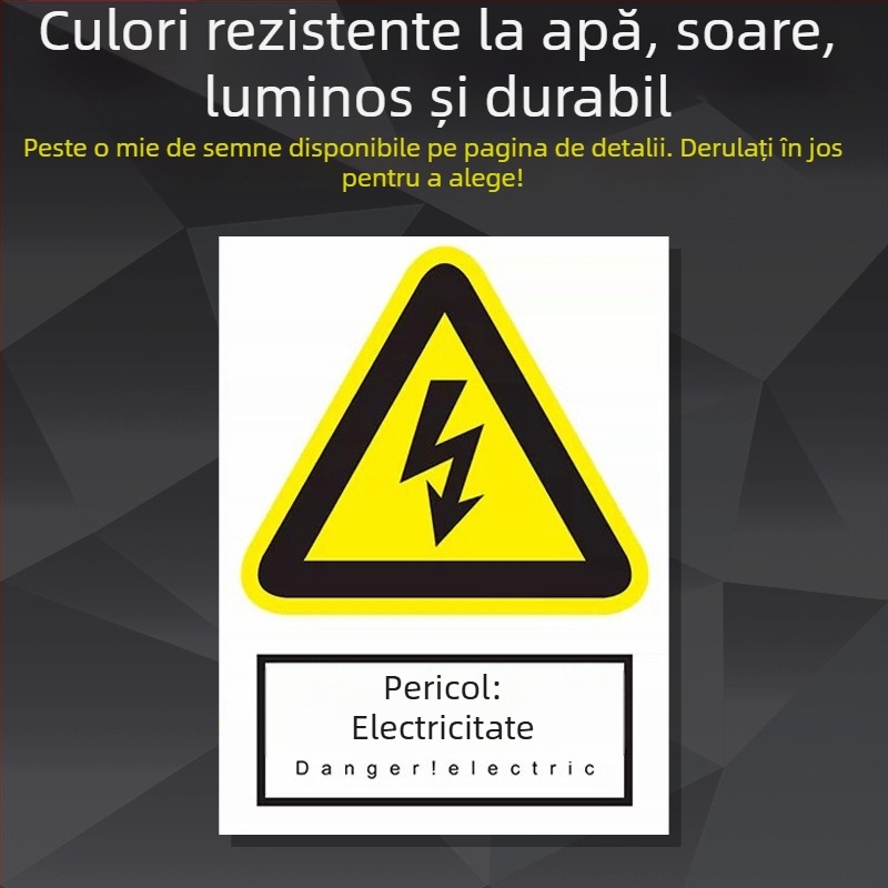 Indicator de siguranță pentru utilaje din oțel inoxidabil – serigrafie/gravură, semnalizare pentru echipamente industriale, personalizabil