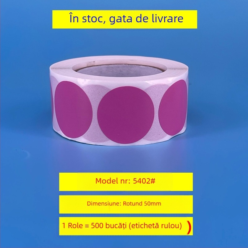 Etichete rotunde autocolante pentru prețuri – placă de cupru, model 54, imprimare în rolă, grosime 0,08 mm