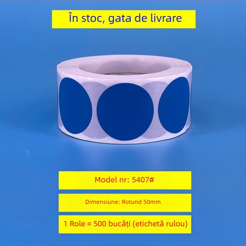 Etichete rotunde autocolante pentru prețuri – placă de cupru, model 54, imprimare în rolă, grosime 0,08 mm