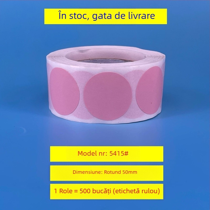 Etichete rotunde autocolante pentru prețuri – placă de cupru, model 54, imprimare în rolă, grosime 0,08 mm
