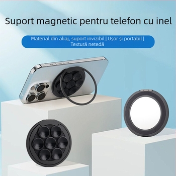 Suport pentru telefon cu inel – aliaj de aluminiu, stil universal, anti-șoc, pentru desktop/băi/bucătărie/exterior