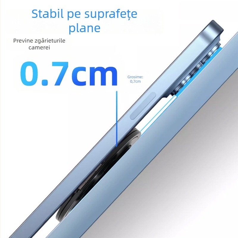 Suport pentru telefon cu inel – aliaj de aluminiu, stil universal, anti-șoc, pentru desktop/băi/bucătărie/exterior