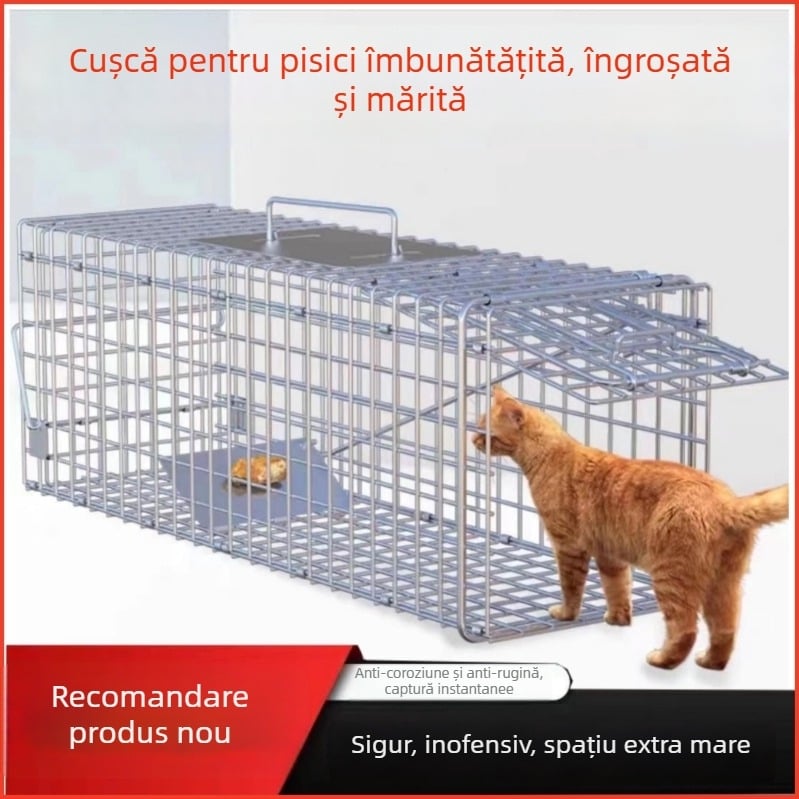 Cușcă automată pentru pisici – dispozitiv de captivare uman, pentru interior și exterior