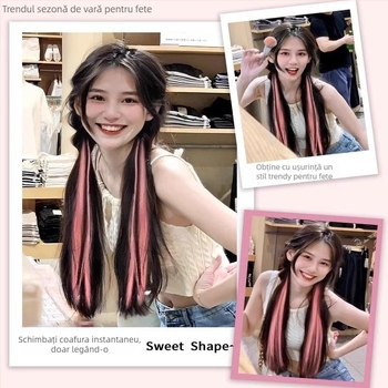 Perucă cu coadă dublă, model PY139, brand Youju, fibră sintetică rezistentă la temperatură