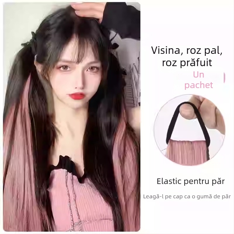 Perucă cu coadă dublă, model PY139, brand Youju, fibră sintetică rezistentă la temperatură