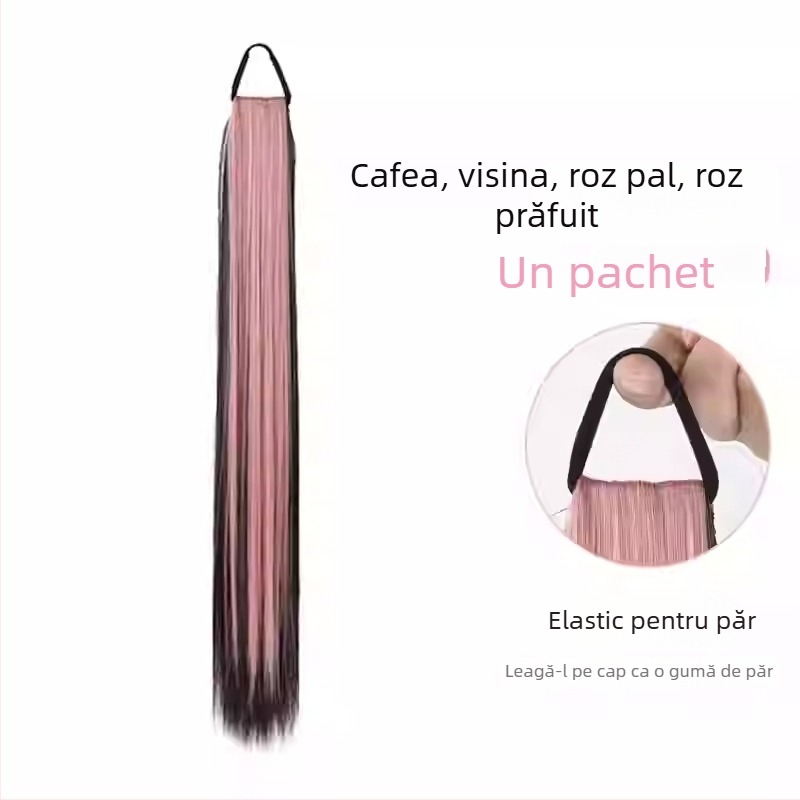 Perucă cu coadă dublă, model PY139, brand Youju, fibră sintetică rezistentă la temperatură