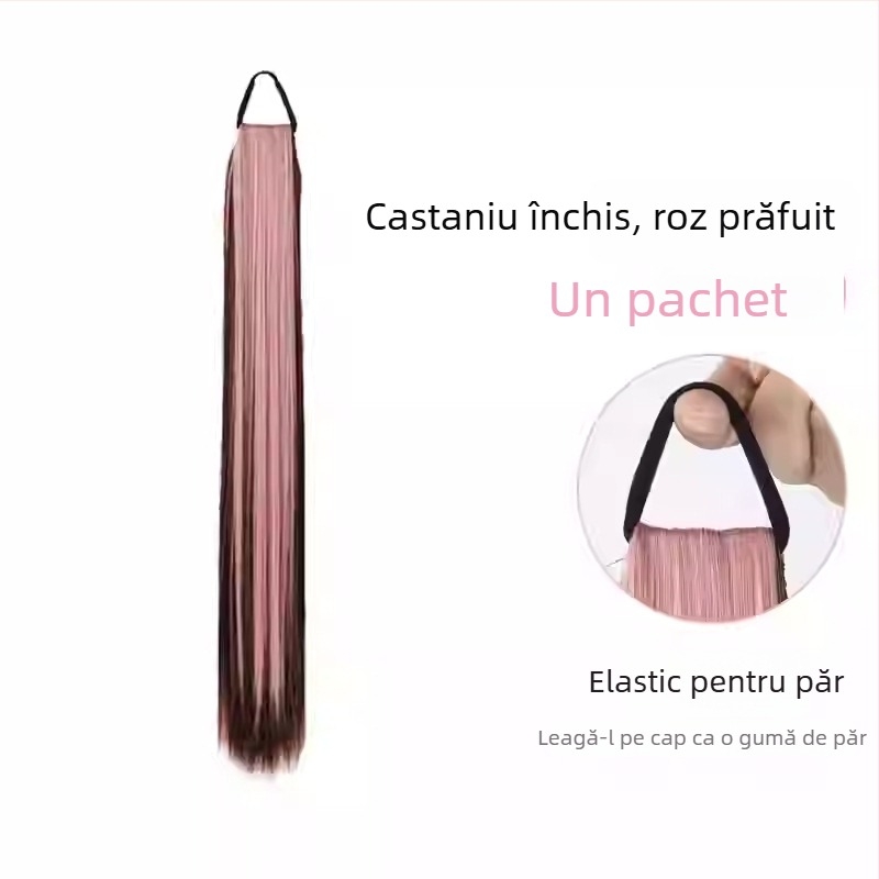 Perucă cu coadă dublă, model PY139, brand Youju, fibră sintetică rezistentă la temperatură