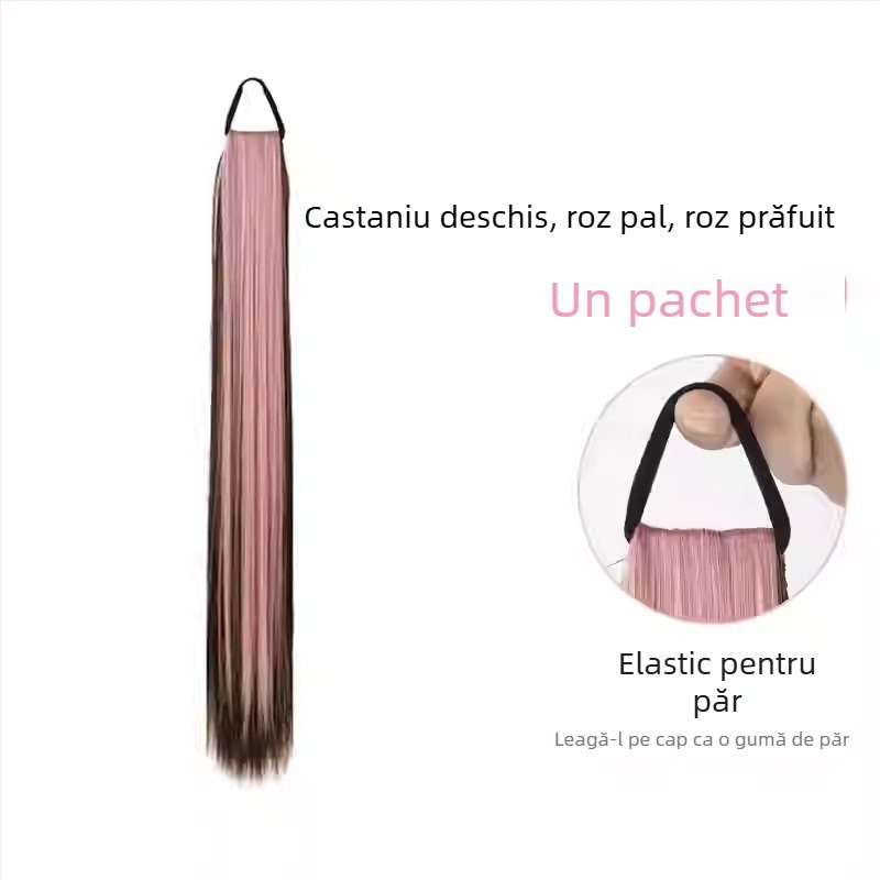 Perucă cu coadă dublă, model PY139, brand Youju, fibră sintetică rezistentă la temperatură