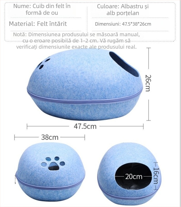 Duo Run cuib de pisică din filc – pentru pisici, cuib/pet nest, material: filc