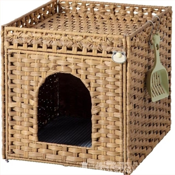Cuib de pisică din ratan împletit – design semiînchis, Yingya